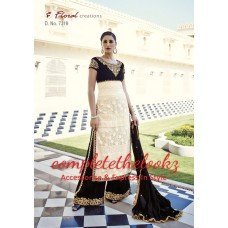 HR7319 Black and Cream Heroine Nargis Fakhri Wedding Wear Dress